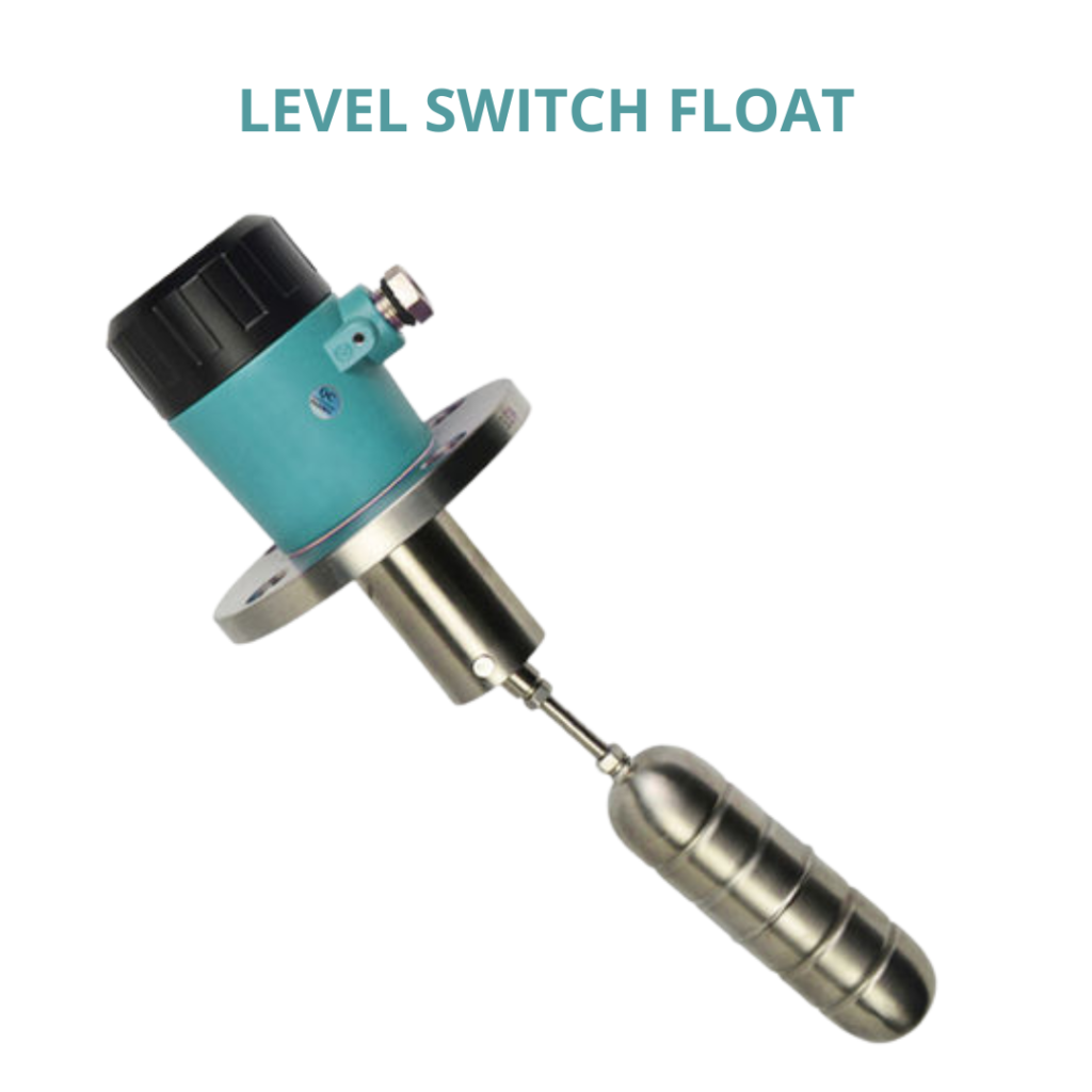 Level switch tipe float untuk deteksi level cairan pada tangki industri dan sistem utilitas