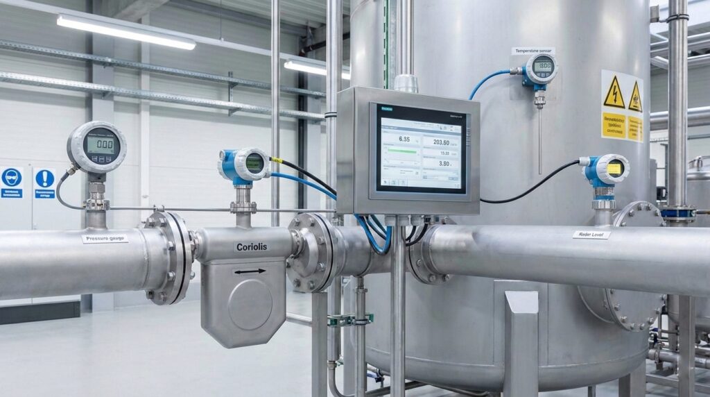 Alat ukur industri yang digunakan dalam sistem produksi dan pengendalian proses pabrik