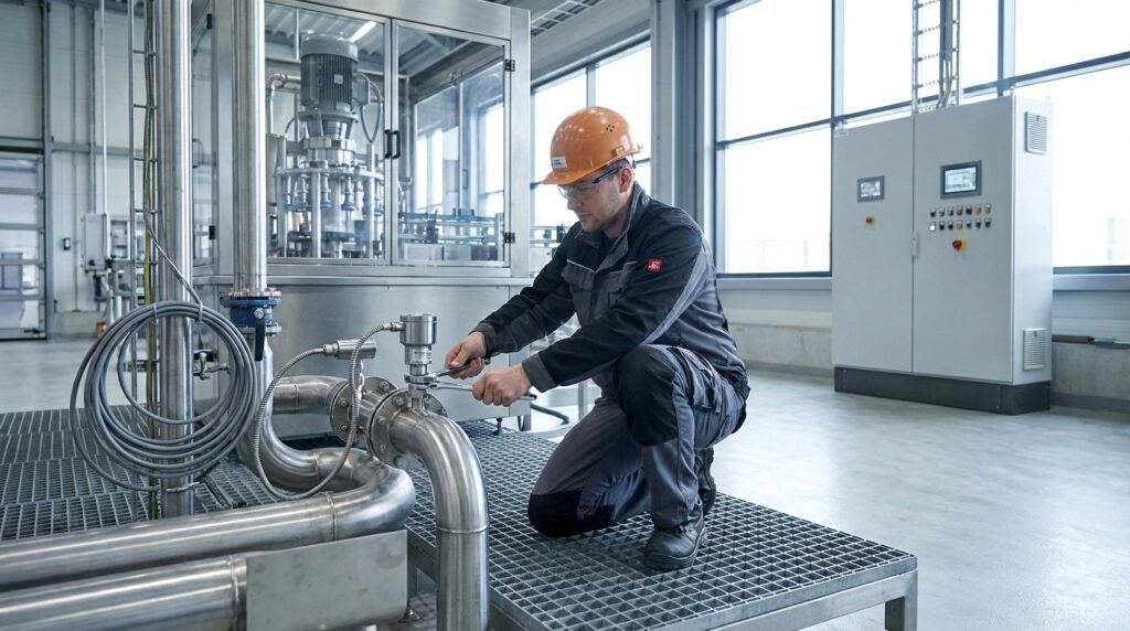 Proses jasa instalasi sensor industri pada sistem produksi pabrik untuk kontrol dan pemantauan otomatis