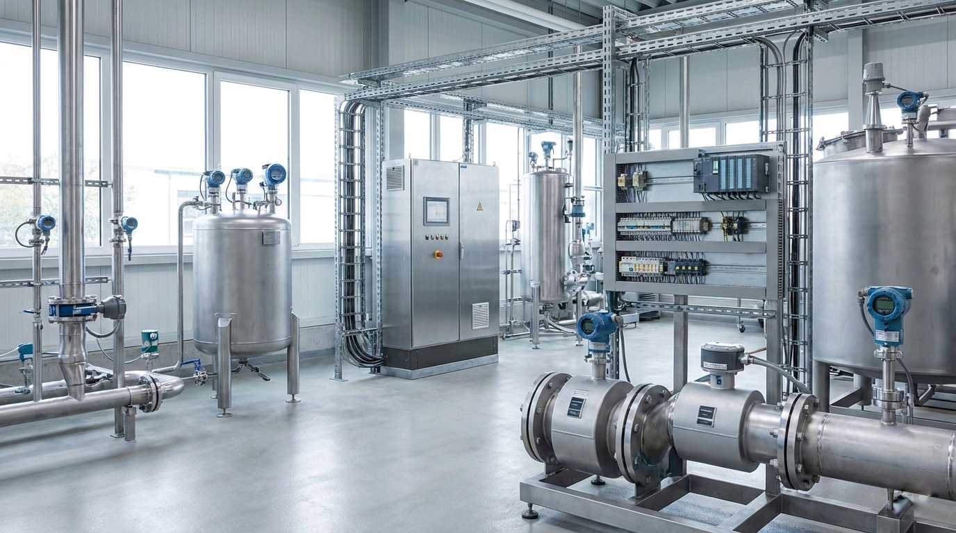 Sensor industri untuk pabrik terpasang di mesin dan sistem kontrol modern, memantau suhu, tekanan, aliran, dan level cairan secara real-time.